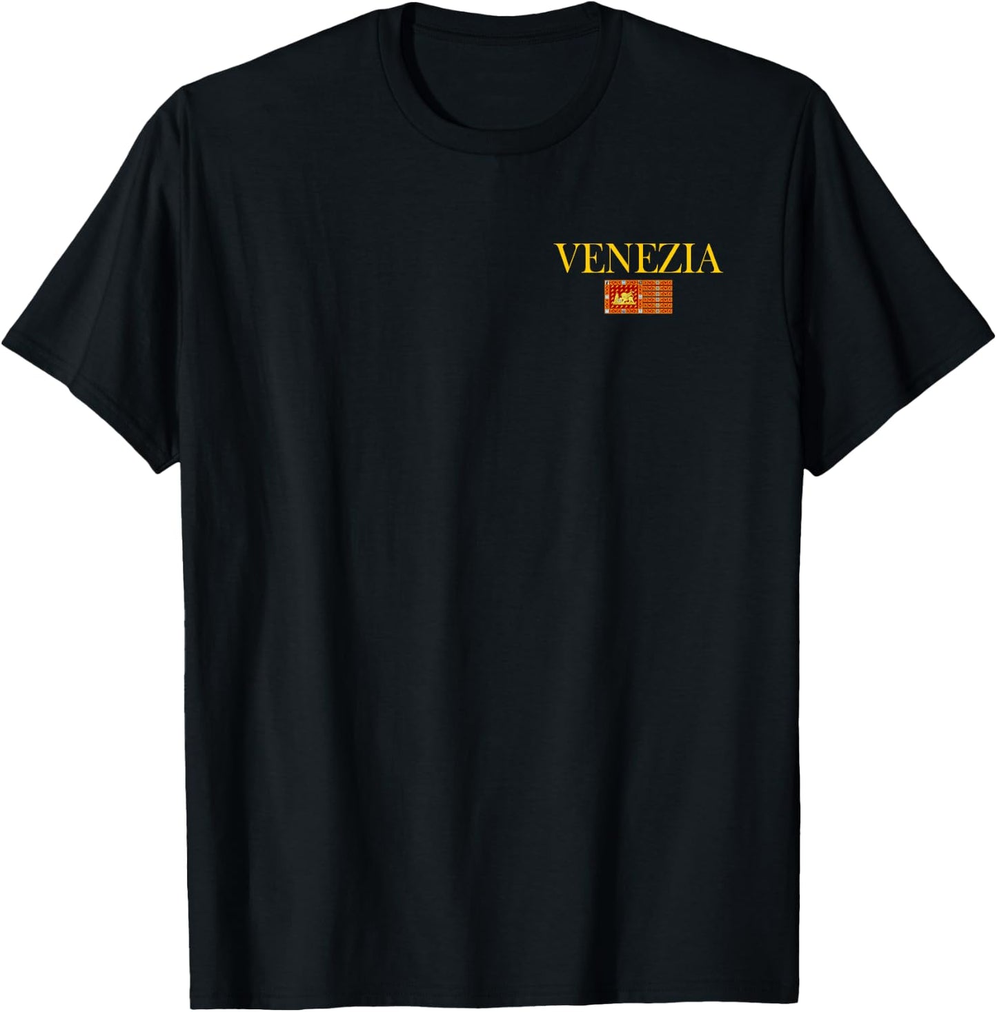 Venice Italy Flag Venezia Italian Banner Lion of Saint Mark T-Shirt - T-Shirt | Black
