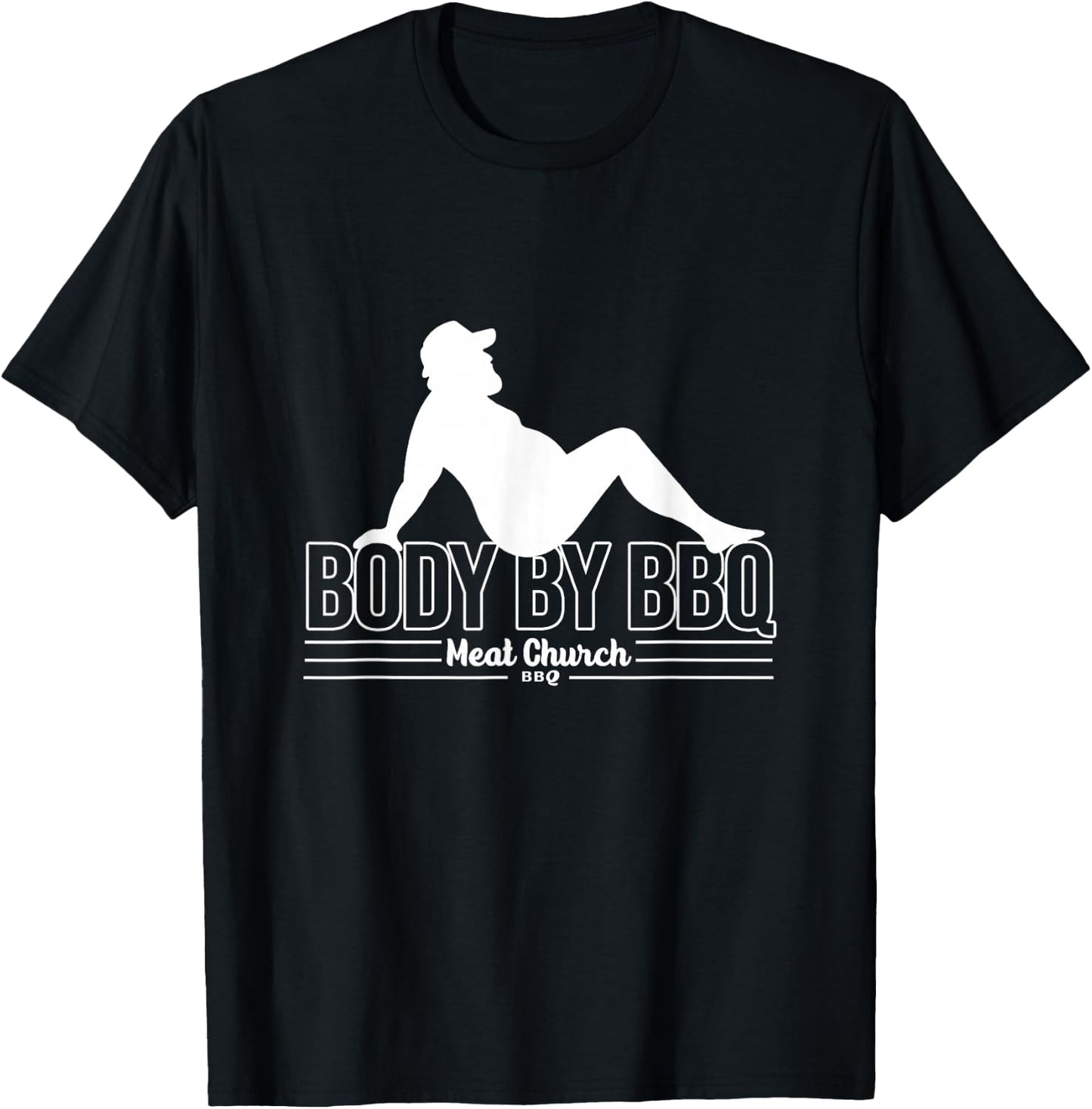 Body By BBQ Meat By Church Barbecue Daddy Funny Cooking T-Shirt - T-Shirt | Black