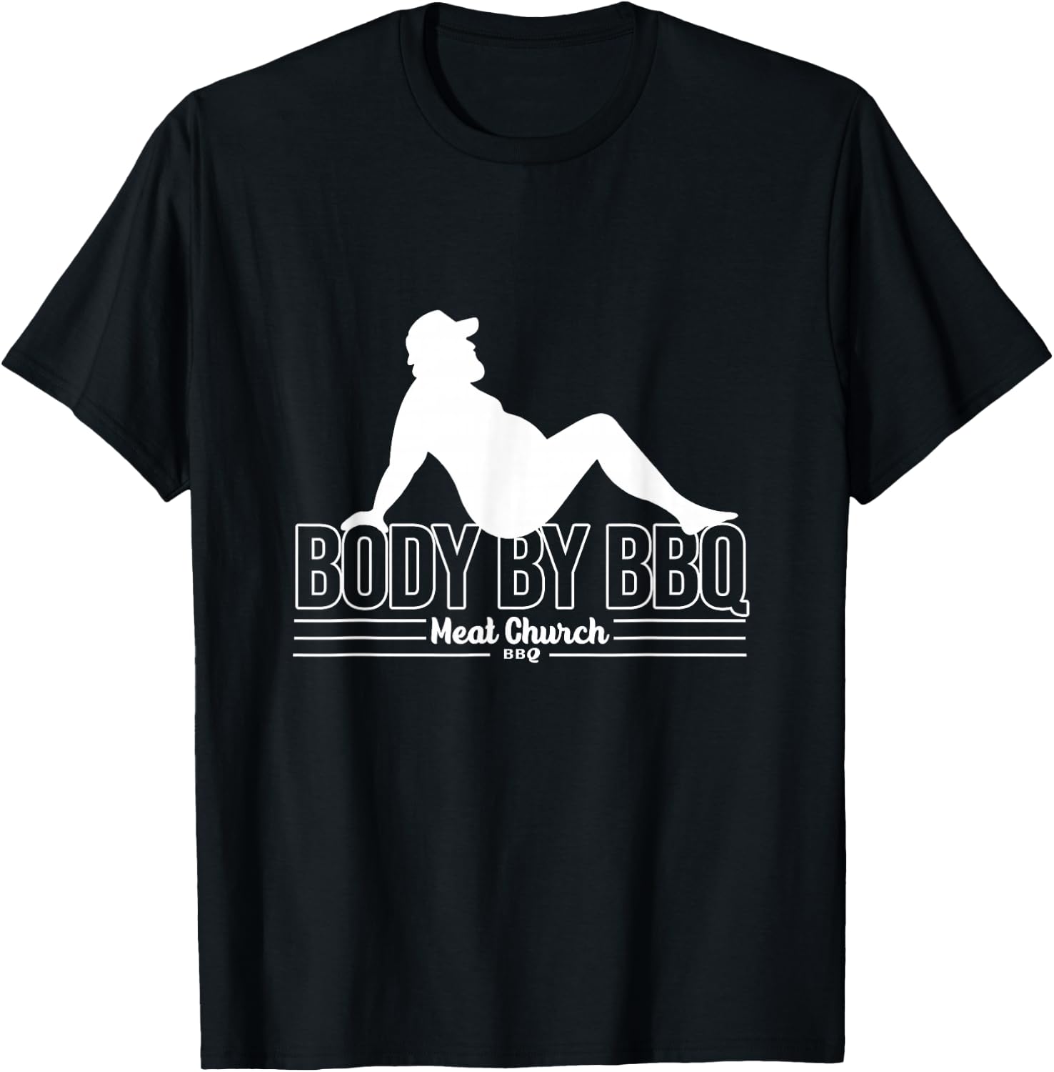 Body By BBQ Meat By Church Barbecue Daddy Funny Cooking T-Shirt - T-Shirt | Black
