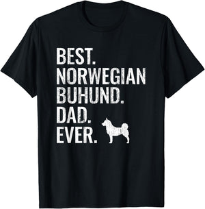 Best Norwegian Buhund Dad Ever - Cool Dog Owner Gift Men T-Shirt - T-Shirt | Black