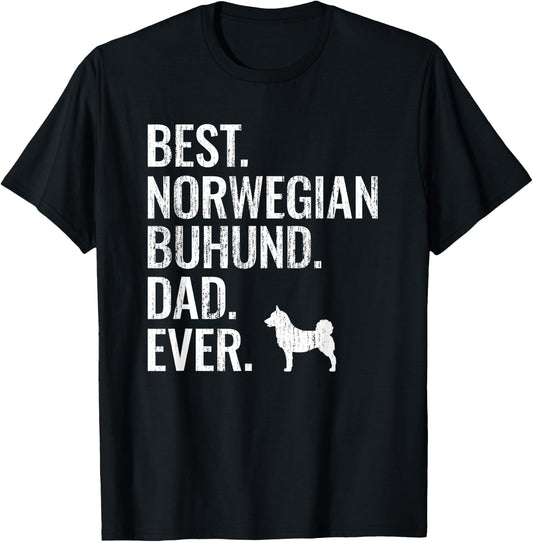 Best Norwegian Buhund Dad Ever - Cool Dog Owner Gift Men T-Shirt - T-Shirt | Black