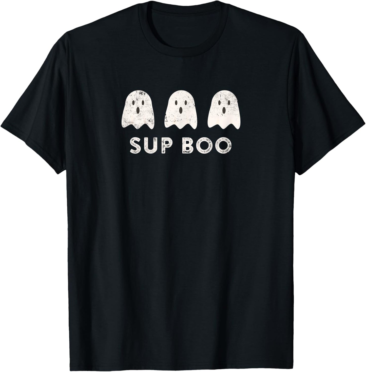 Sup Boo Funny Slang What's Up Wassup Ghost Halloween T-Shirt - T-Shirt | Black