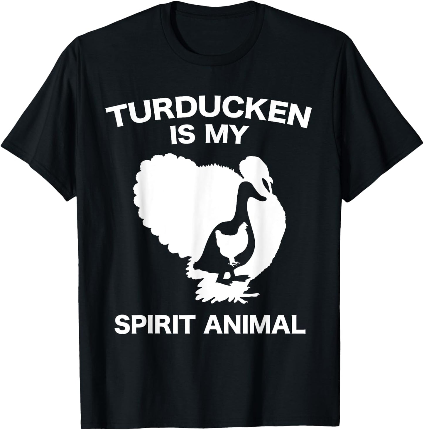 Funny Thanksgiving Turducken Holiday Dinner Spirit Animal T-Shirt - T-Shirt | Black