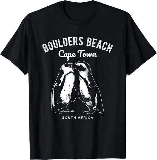 Cape Town South Africa Boulders Beach Penguin Women Girls Kids T-Shirt - T-Shirt | Black