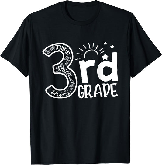 Going To 3rd Grade Teacher Squad and Third Grade Boys Girls T-Shirt - T-Shirt | Black