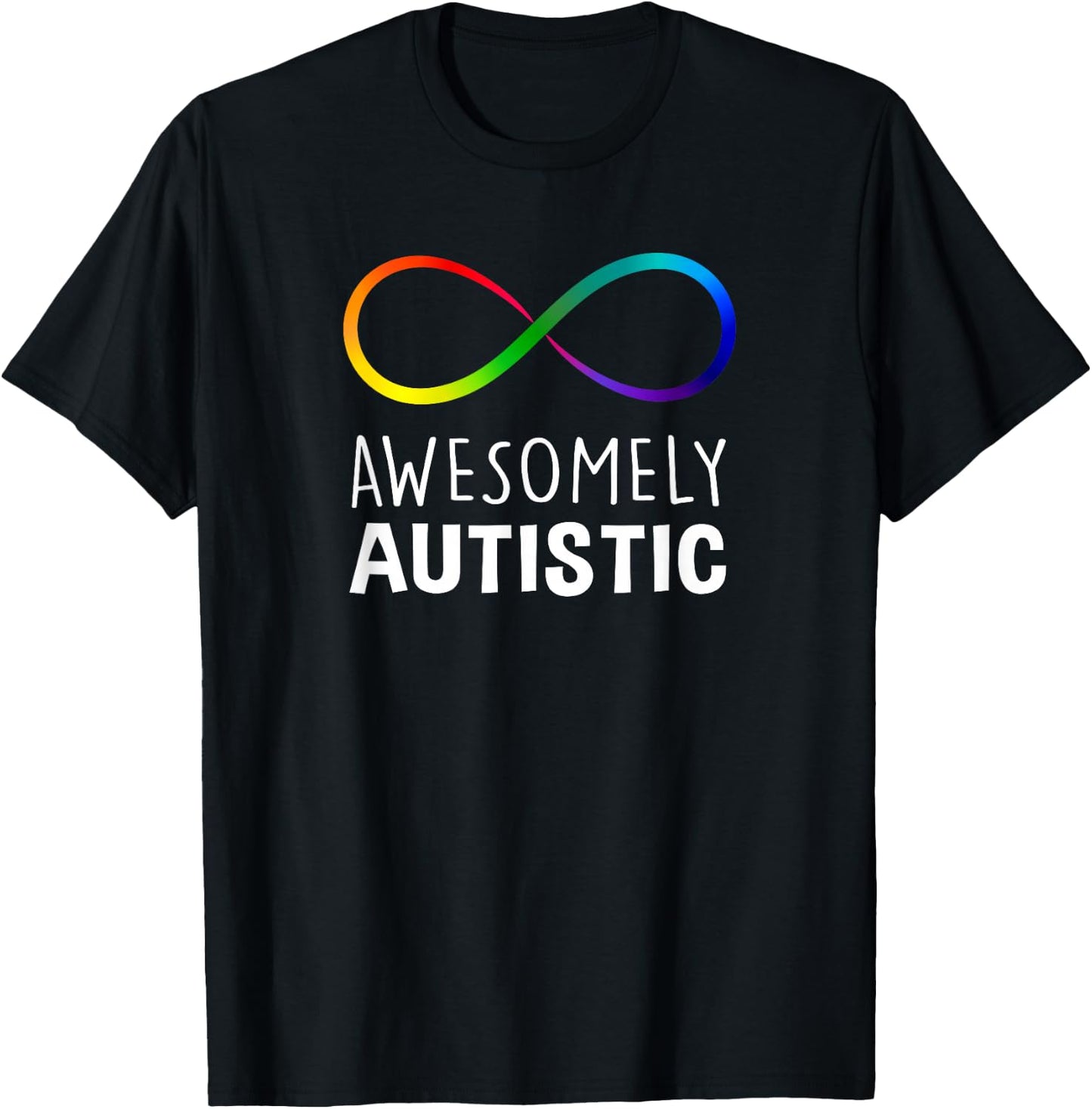 Red Instead Autism Awesomely Autistic Infinity Small T-Shirt - T-Shirt | Black