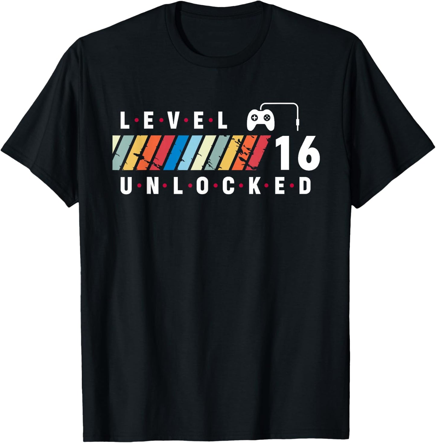 Level 16 Unlocked 16 Year Old Gamer 16th Video Game Birthday T-Shirt - T-Shirt | Black