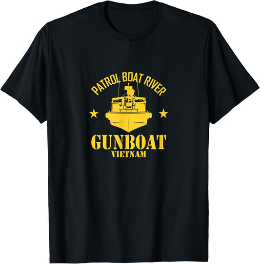 Patrol Boat River PBR Gunboat Vietnam Veteran Veterans Day T-Shirt - T-Shirt | Black