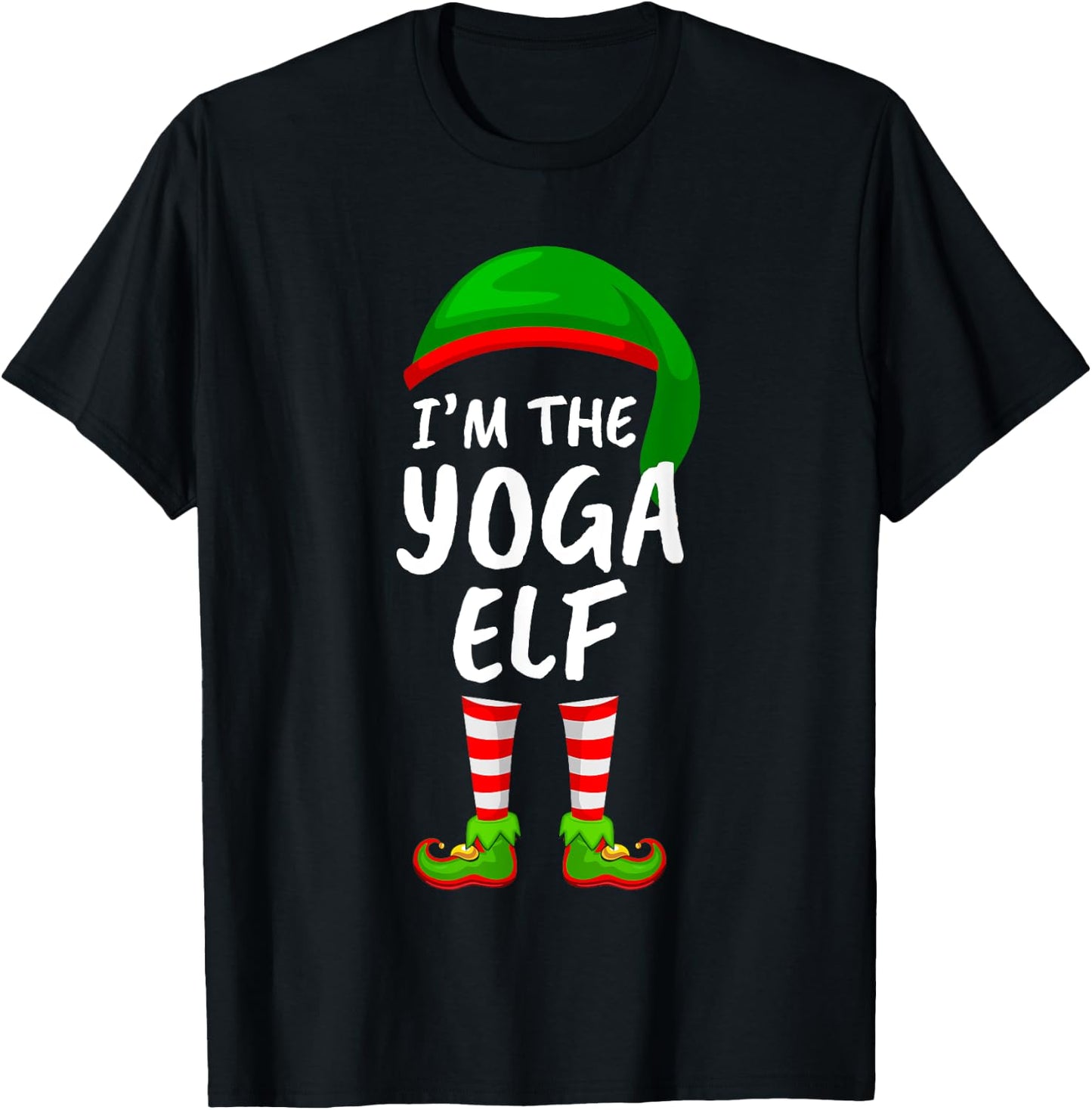 Matching Family Funny I'm The Yoga Elf Christmas T-Shirt - T-Shirt | Black
