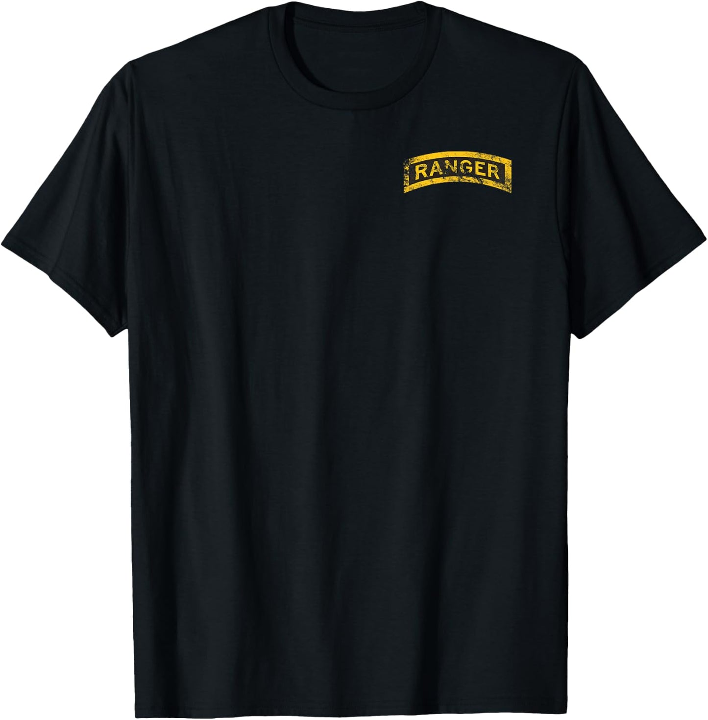 US Army Vintage Ranger Tab OD Green T-Shirt - T-Shirt | Black