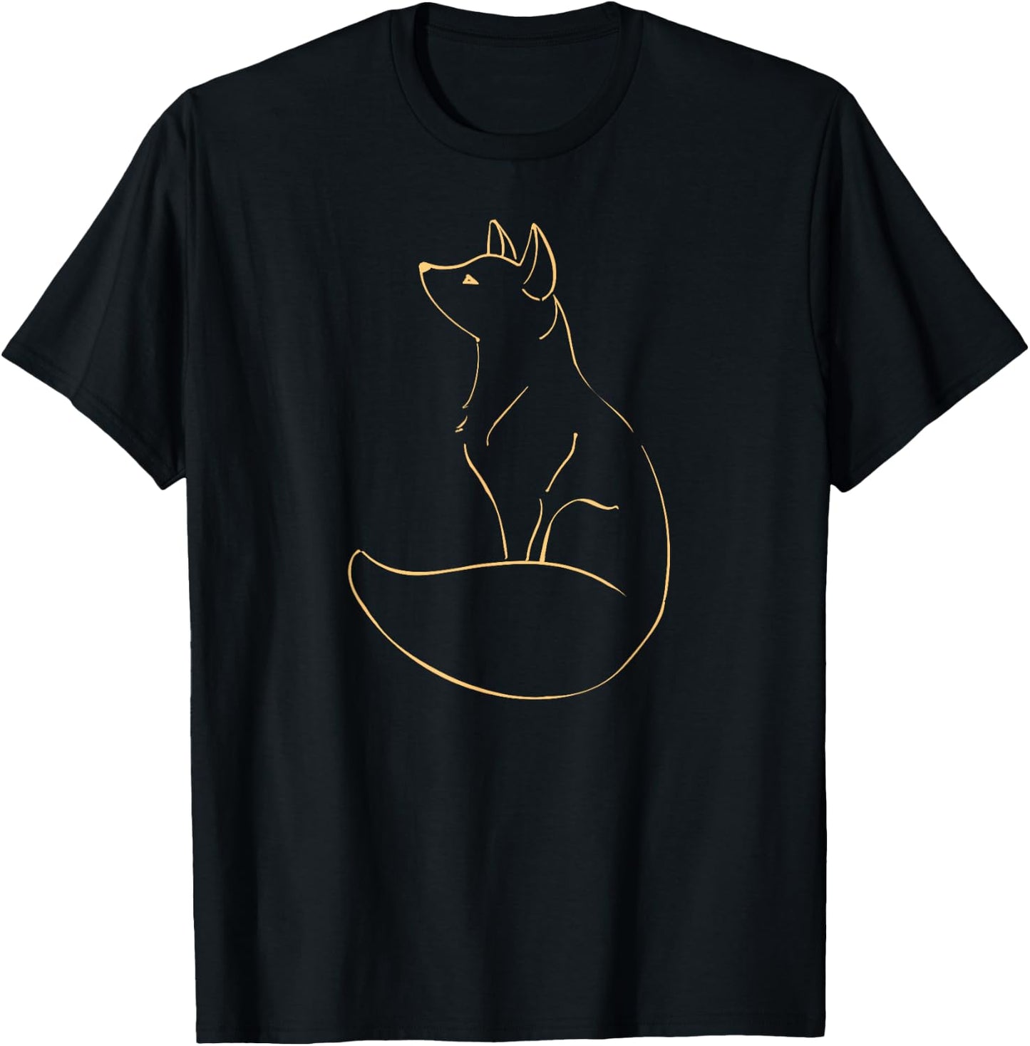 Fox Art Minimalist Animal Lovers Gift Artwork Design T-Shirt - T-Shirt | Black