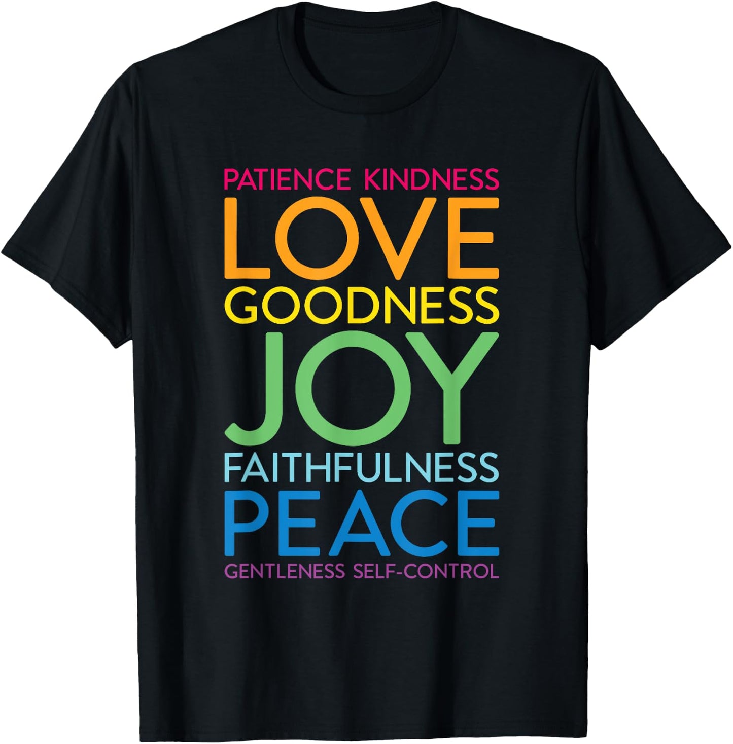 Fruit of the Spirit Love Joy Peace Christian Bible Verse T-Shirt - T-Shirt | Black