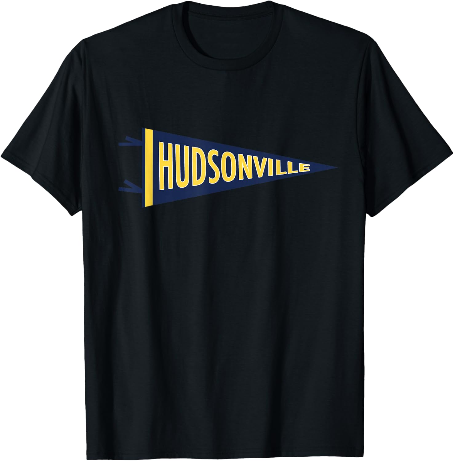 Hudsonville Michigan MI Pennant Flag Hudsonville Eagles T-Shirt - T-Shirt | Black