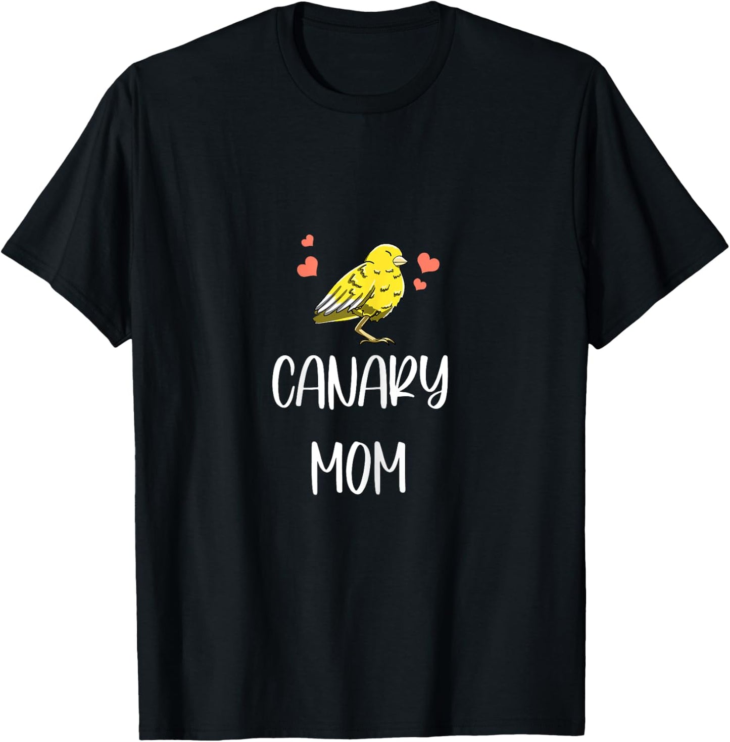 Canary Mom Leaf Pattern Cool Fowl Finch Pet Bird Lover Gift T-Shirt - T-Shirt | Black