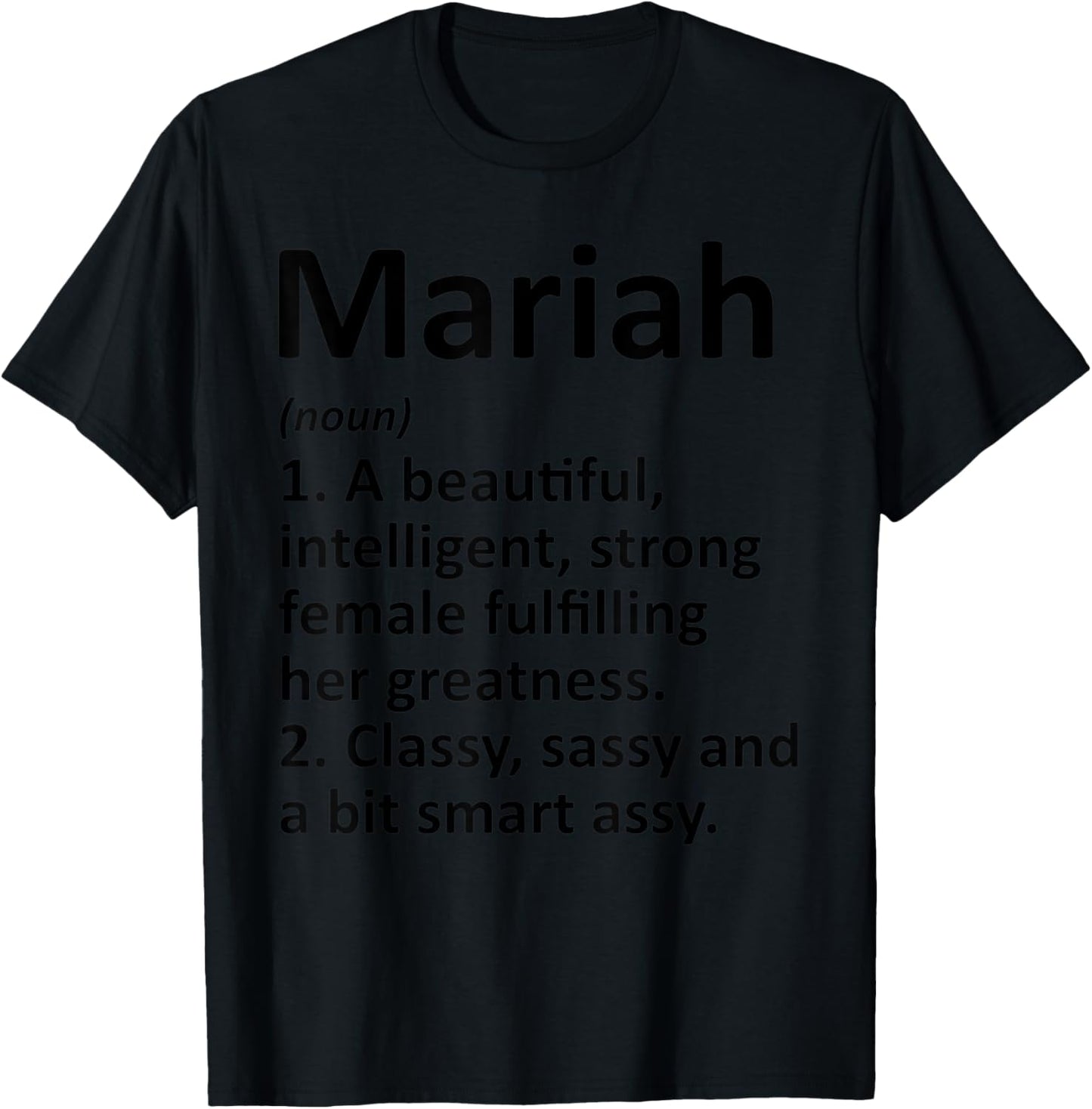 MARIAH Definition Personalized Name Funny Christmas Gift T-Shirt - T-Shirt | Black