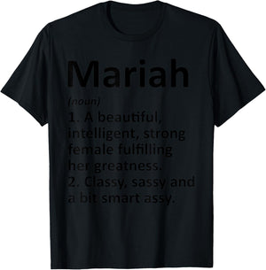 MARIAH Definition Personalized Name Funny Christmas Gift T-Shirt - T-Shirt | Black