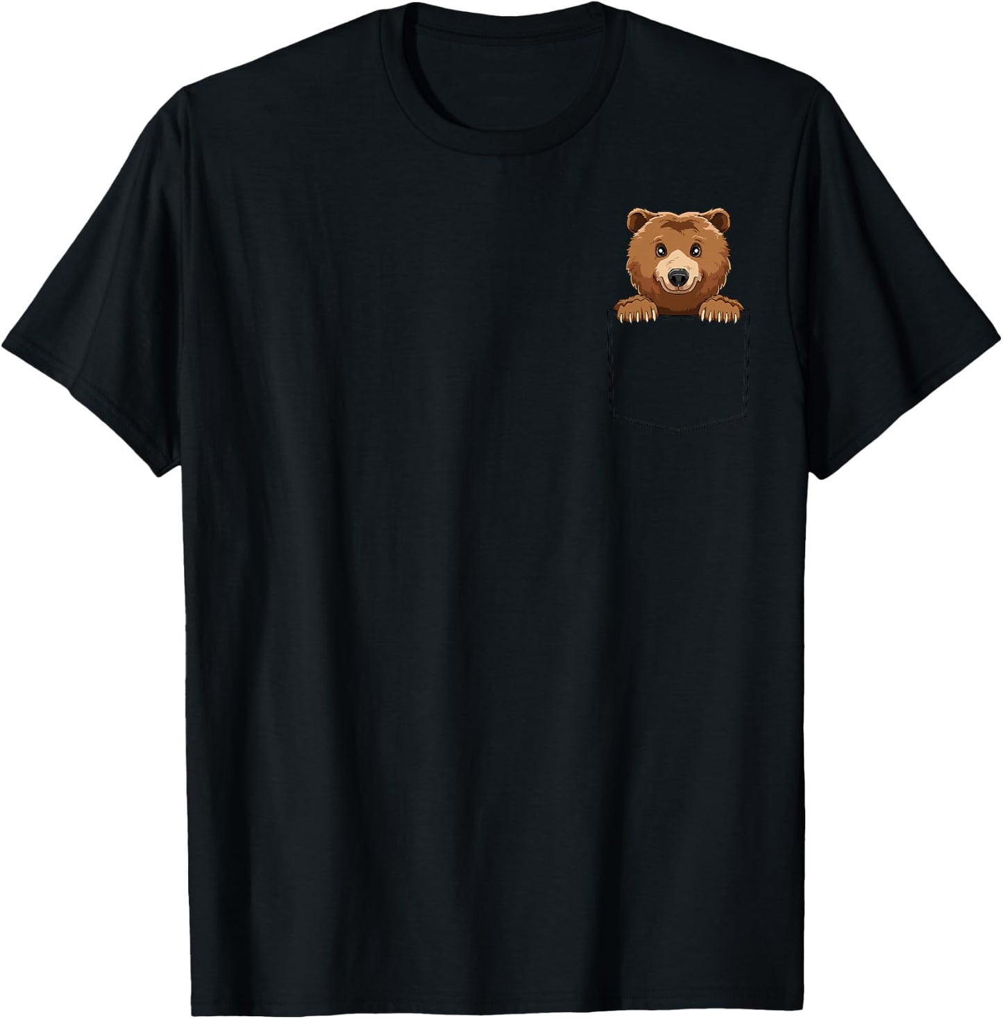 Bear Pocket Bear In Pocket Bear Peeking Bear Coming Out T-Shirt - T-Shirt | Black