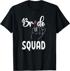 Cute Wedding Bridesmaid Bachelorette Finger Ring Bride Squad T-Shirt - T-Shirt | Black
