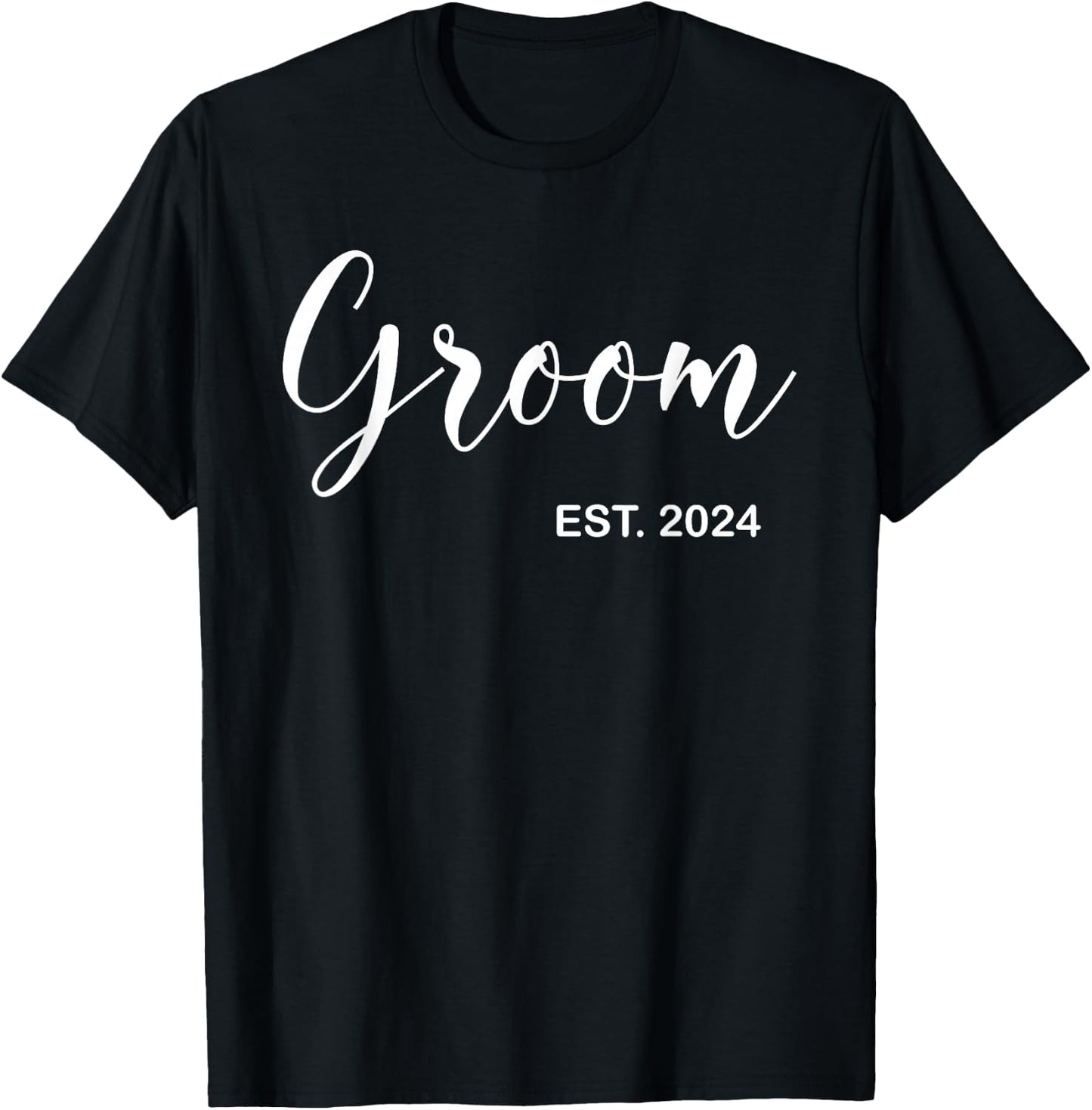 Groom Est. 2024 Wedding Matching Husband Just Married Men T-Shirt - T-Shirt | Black