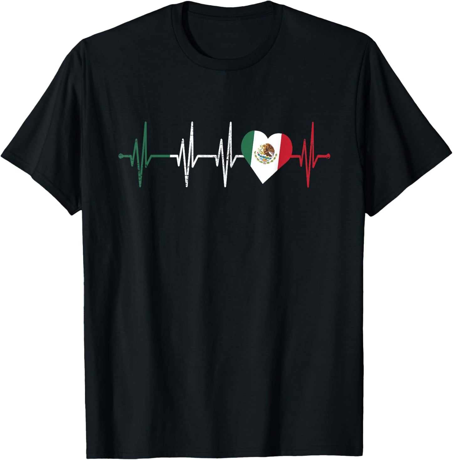Mexico Heart Pulse Line ECG Heart Rate Women T-Shirt - T-Shirt | Black