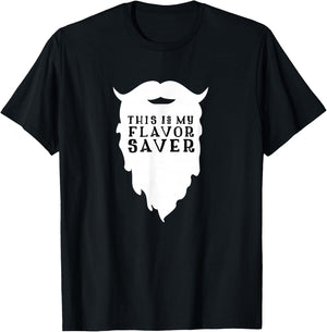 Funny Beard Shirt - This Is My Flavor Saver Bearded Man T-Shirt - T-Shirt | Black