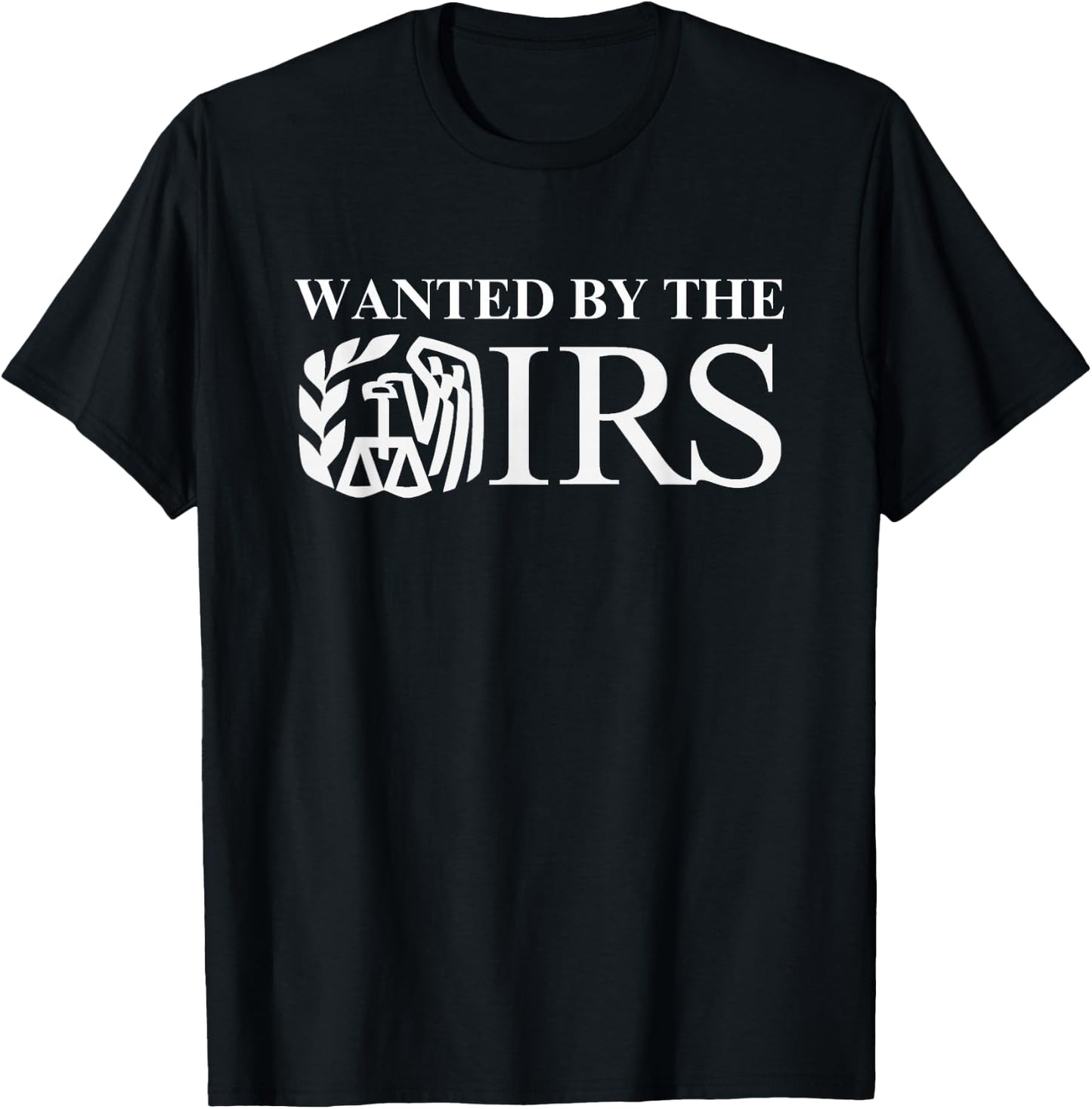 Wanted By The IRS Y2K Satire Accountant Finance Novelty Meme T-Shirt - T-Shirt | Black