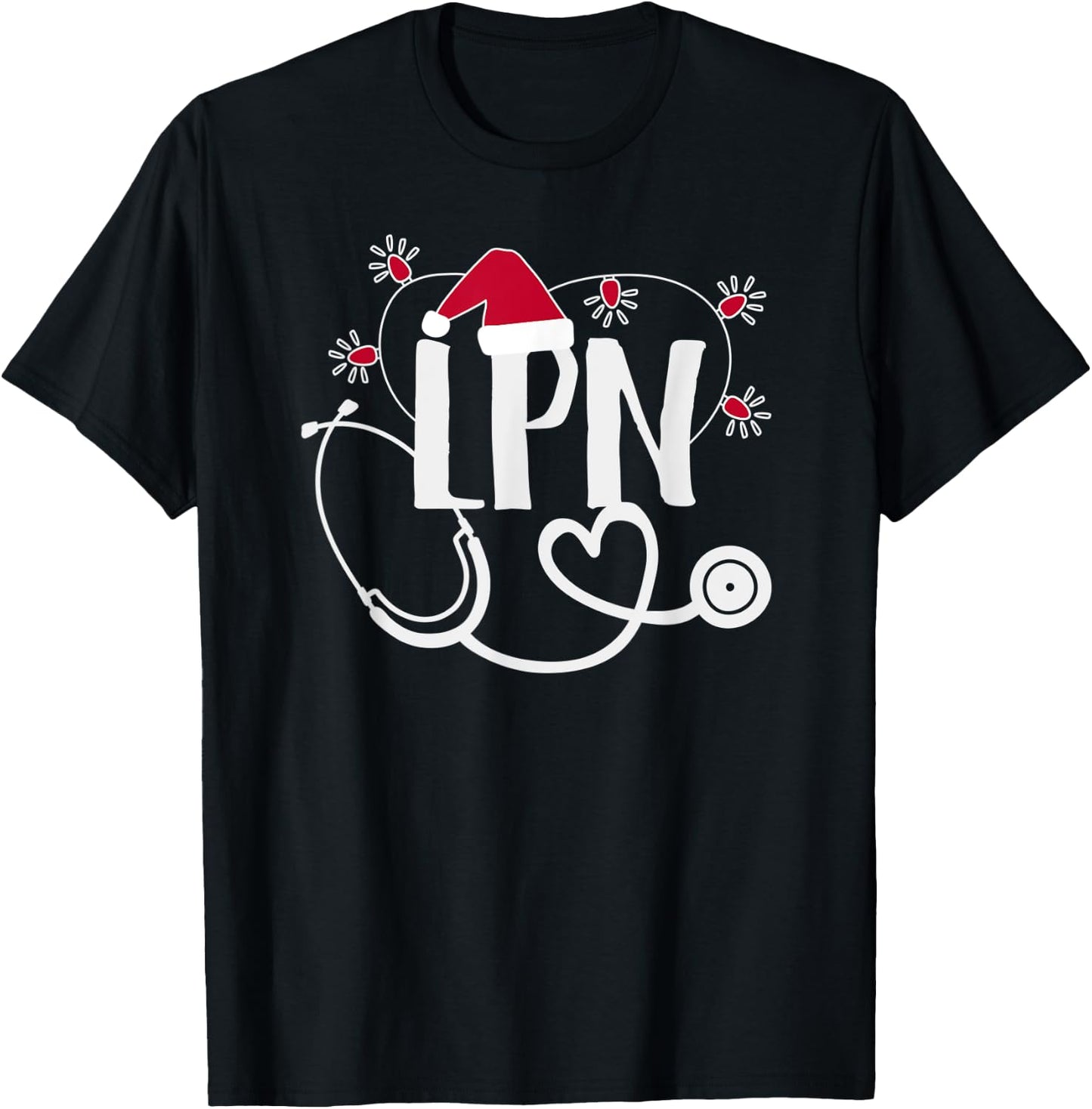 Cute Christmas Nurse - LPN Christmas T-Shirt - T-Shirt | Black