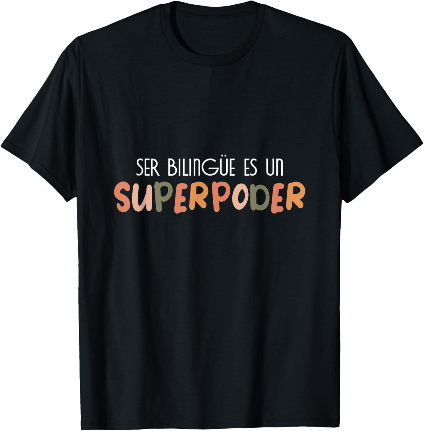 Ser bilingue es un superpoder Spanish Teacher esl Teacher T-Shirt - T-Shirt | Black