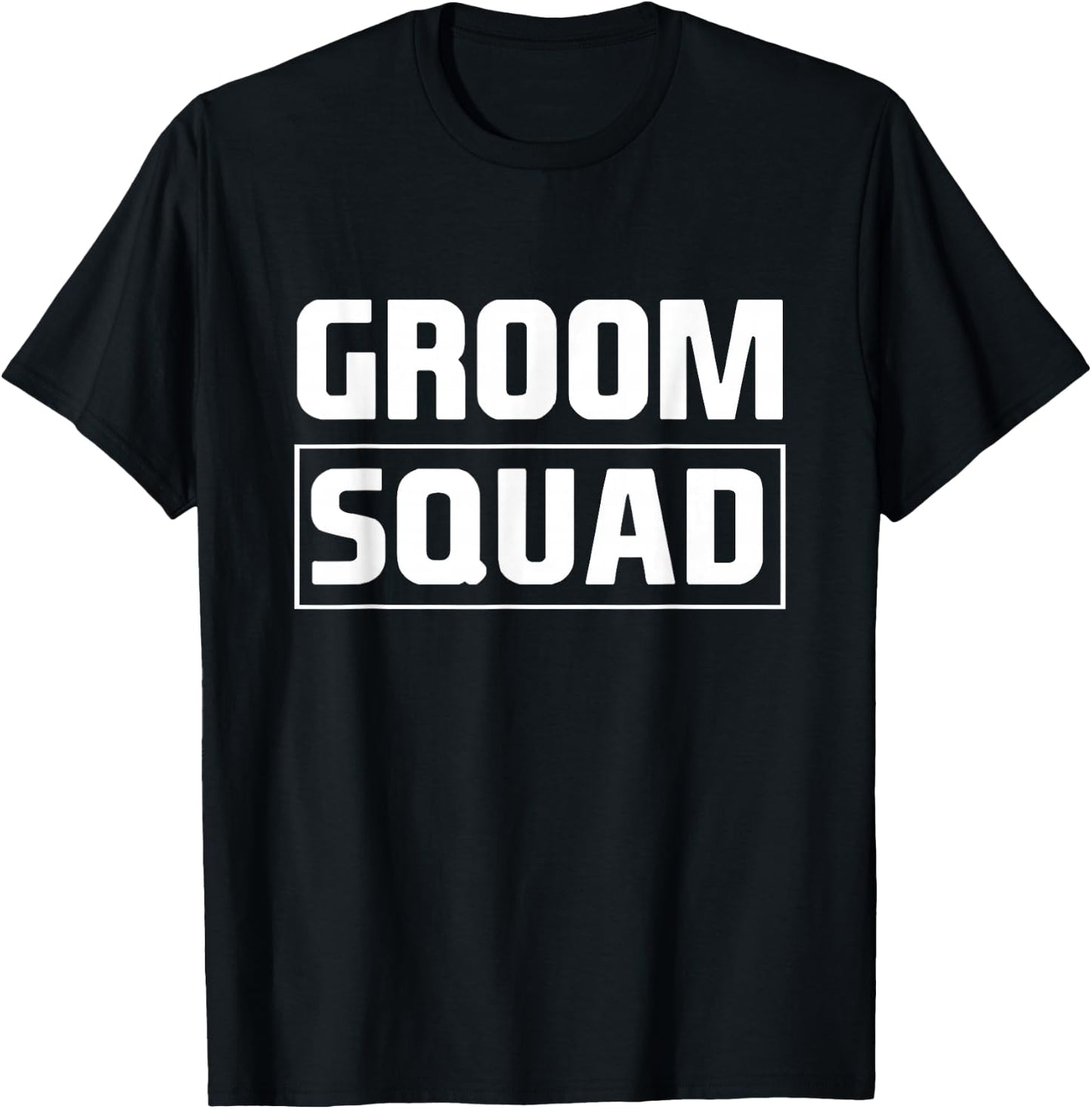 Groom Squad Groomsmen Team Group Bachelor Party Minimalist T-Shirt - T-Shirt | Black