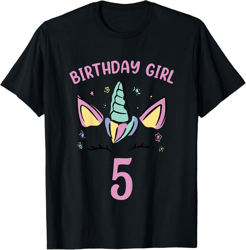 5th Birthday Unicorn Girls Birthday Girl 5