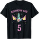 5th Birthday Unicorn Girls Birthday Girl 5 T-Shirt - T-Shirt | Black