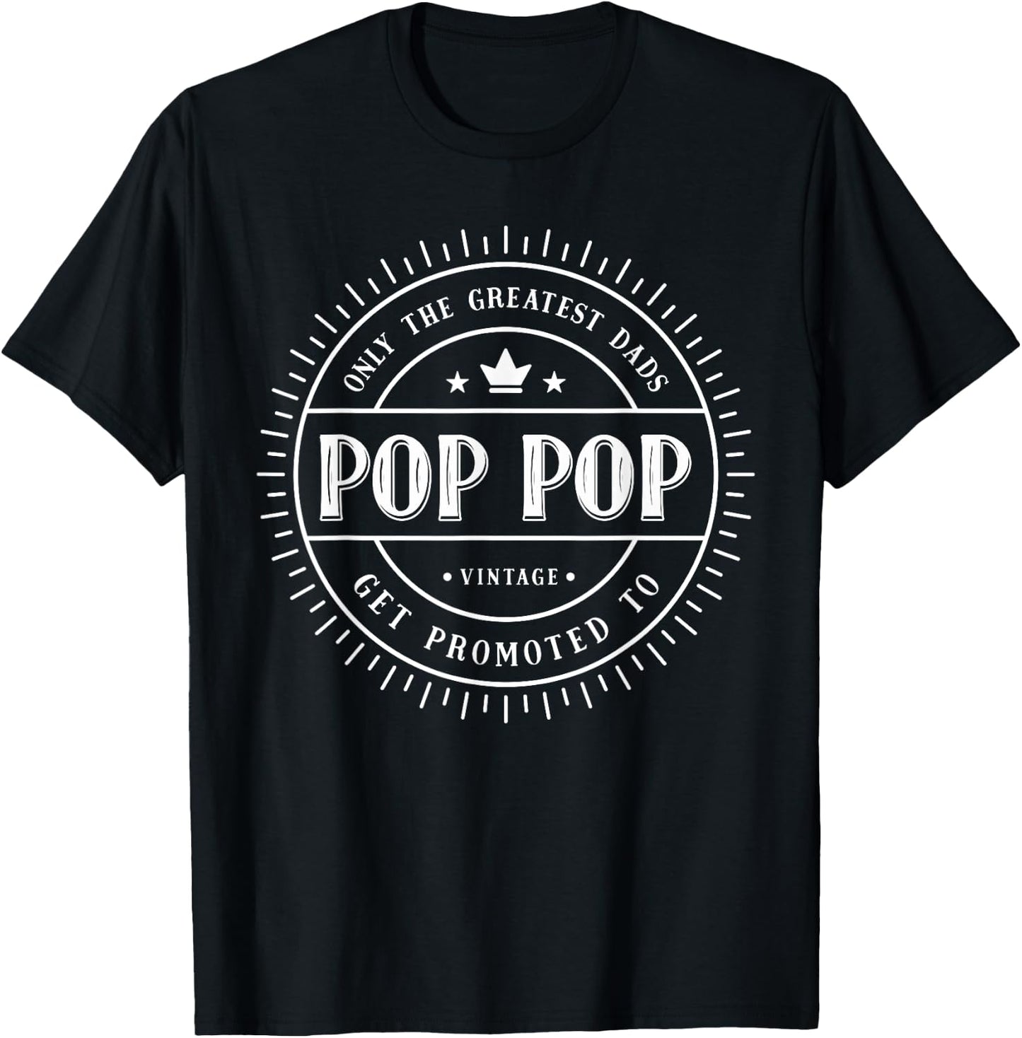 Pop Pop Fathers Day Fishing Funny Gift From Grandkids T-Shirt - T-Shirt | Black
