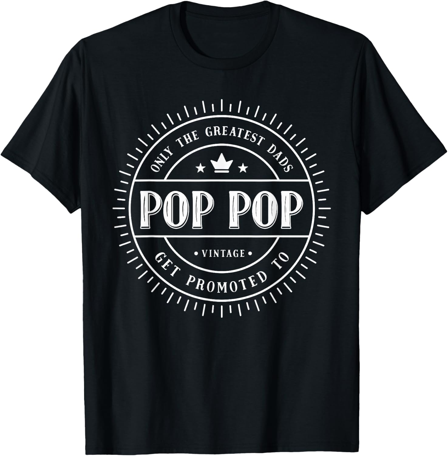 Pop Pop Fathers Day Fishing Funny Gift From Grandkids T-Shirt - T-Shirt | Black