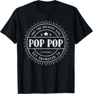 Pop Pop Fathers Day Fishing Funny Gift From Grandkids T-Shirt - T-Shirt | Black