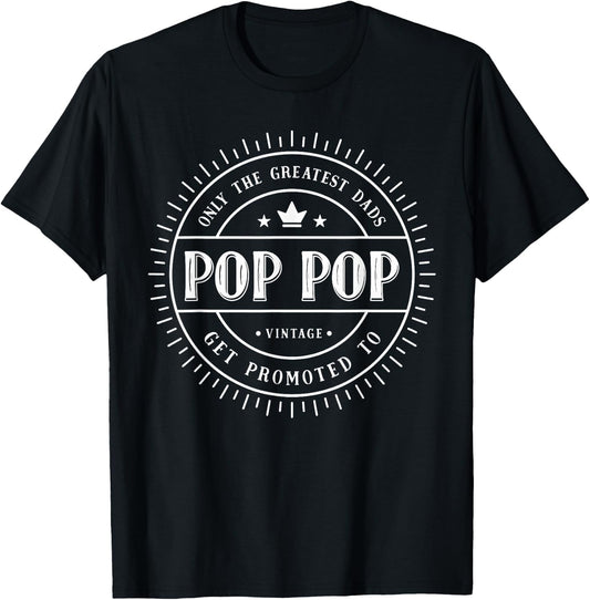 Pop Pop Fathers Day Fishing Funny Gift From Grandkids T-Shirt - T-Shirt | Black