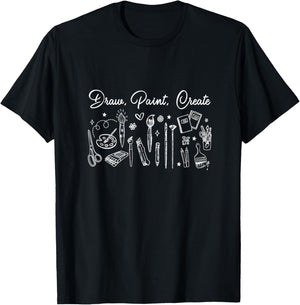Drawing Painting Creating Proud Art Teacher Artist Painter Women T-Shirt - T-Shirt | Black