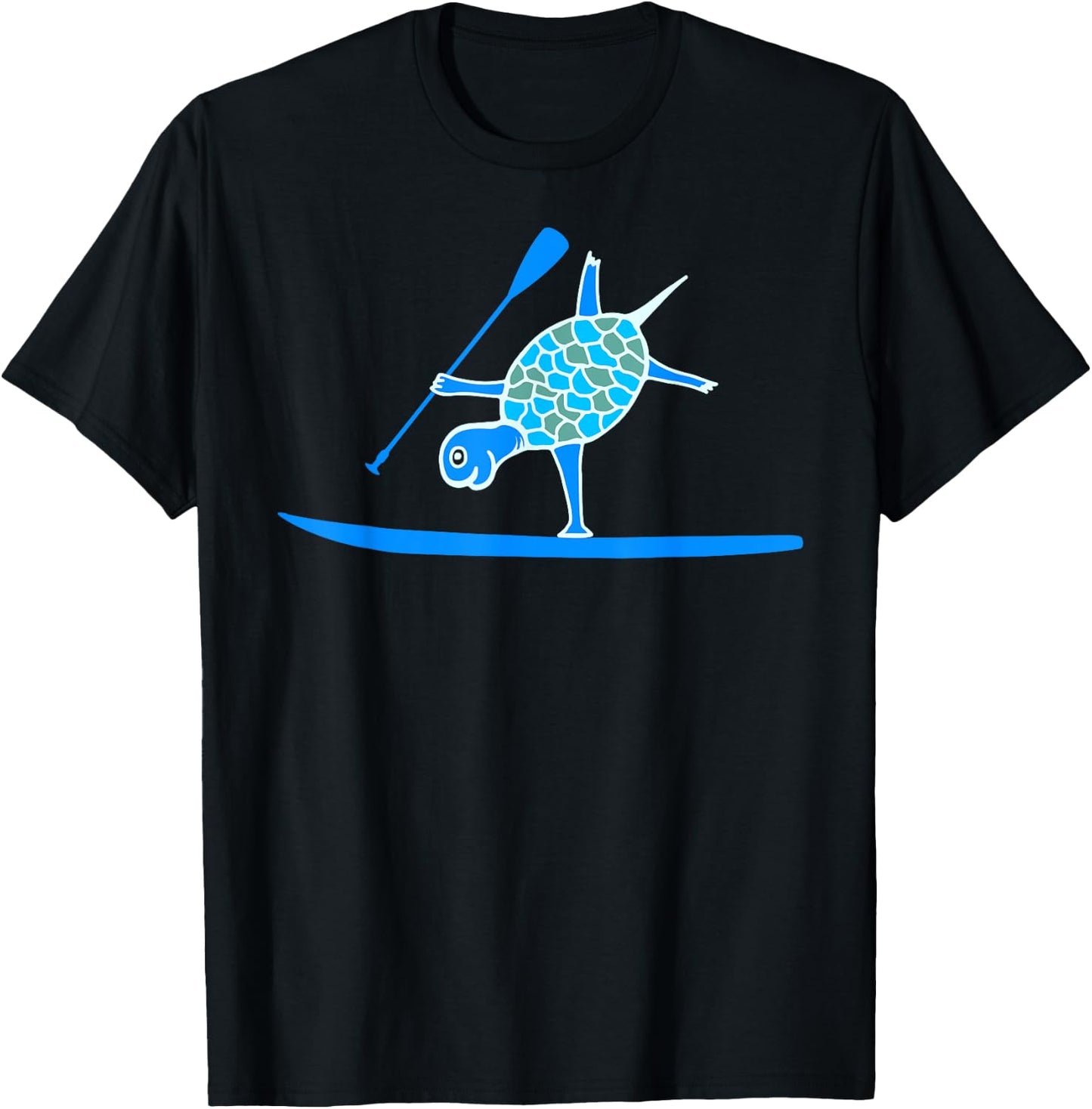 Standup Paddleboarding SUP One Arm Handstand Turtle Paddling T-Shirt - T-Shirt | Black