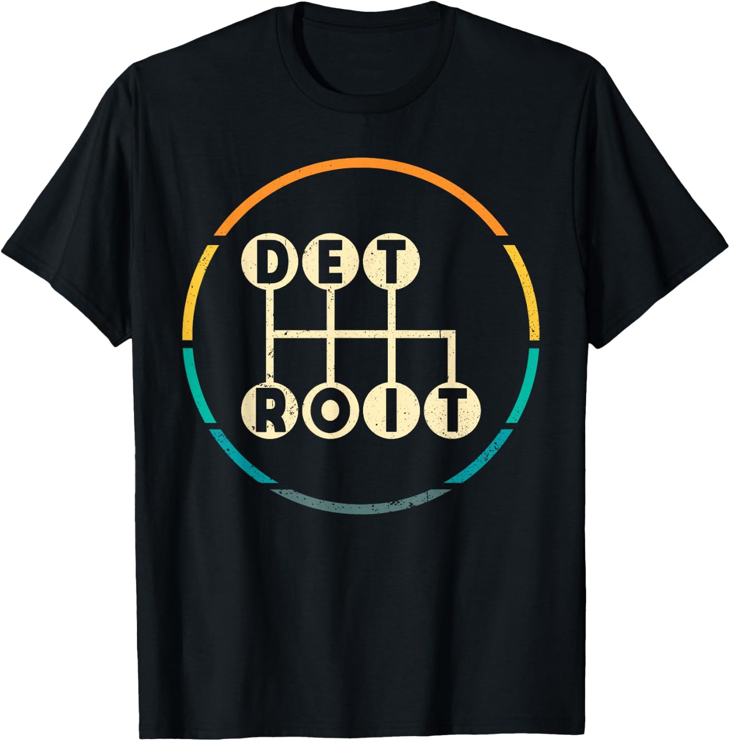 Detroit Stick Shift, Detroit The Motor City, Motorsport T-Shirt - T-Shirt | Black