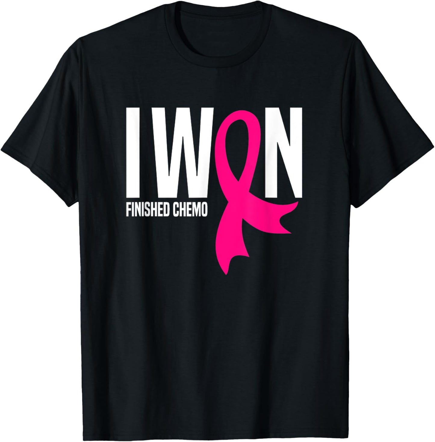 I Won Finished Chemo Breast Cancer Survivor T-Shirt - T-Shirt | Black