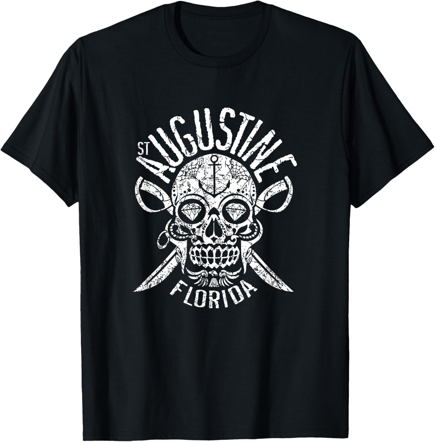 St. Augustine Florida Halloween Sugar Skull, Day of the Dead T-Shirt - T-Shirt | Black