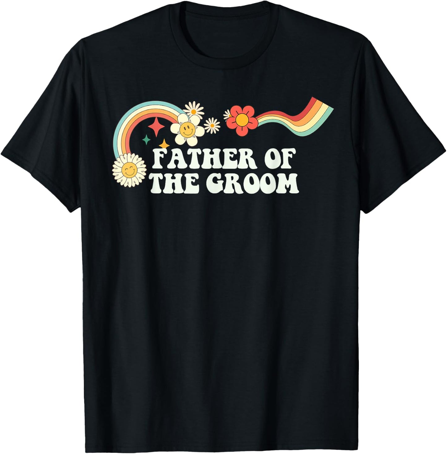 Groovy Script Funny Father of the Groom, Retro Quote T-Shirt - T-Shirt | Black