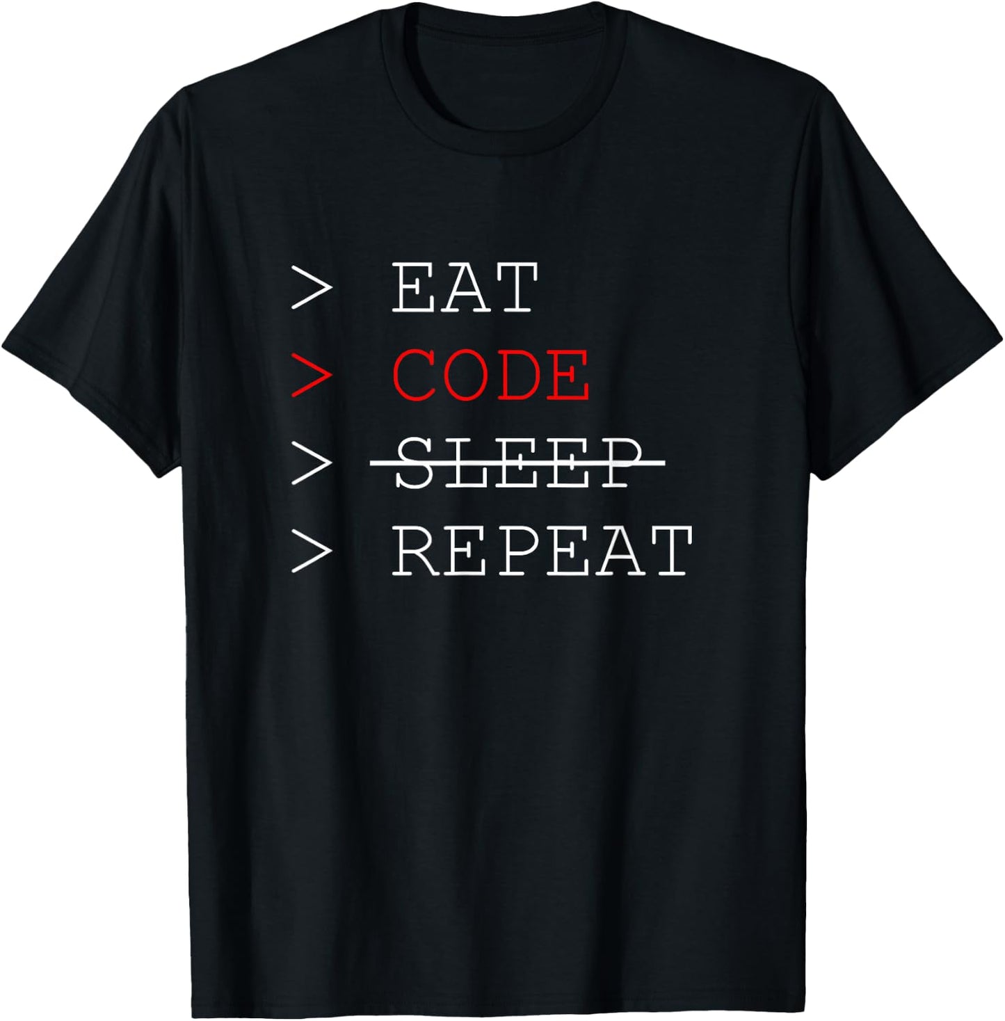 Eat Code Sleep Repeat Programmer Coding Shirt T-Shirt - T-Shirt | Black