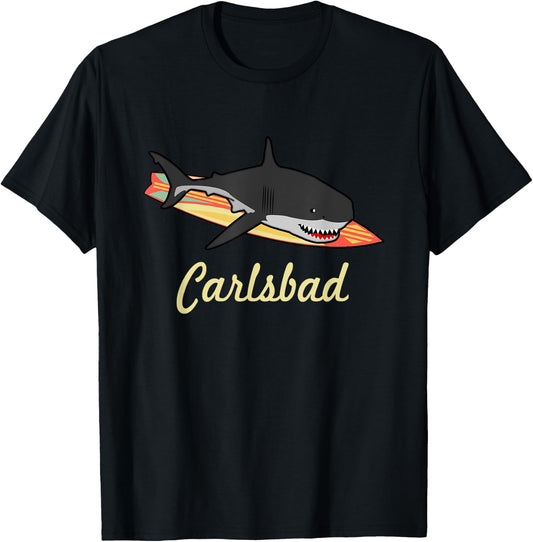 Carlsbad California Beach Souvenir Graphic Surf T Gifts T-Shirt - T-Shirt | Black