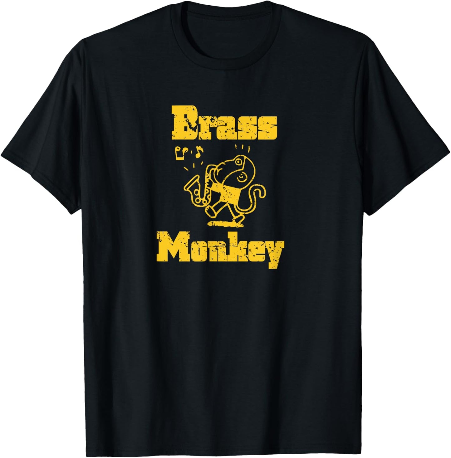Monkey Playing Musical Instrument Brass Monkey Hip Hop Tops T-Shirt - T-Shirt | Black