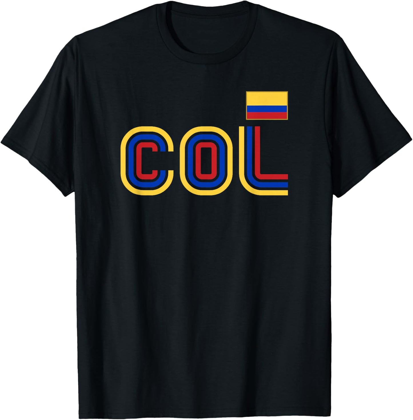 Colombia Flag Retro International Country Colombian Pride T-Shirt - T-Shirt | Black