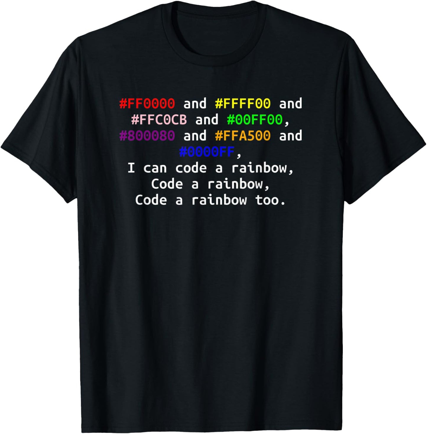 Funny computer Hexadecimal coding colors musical pun design T-Shirt - T-Shirt | Black