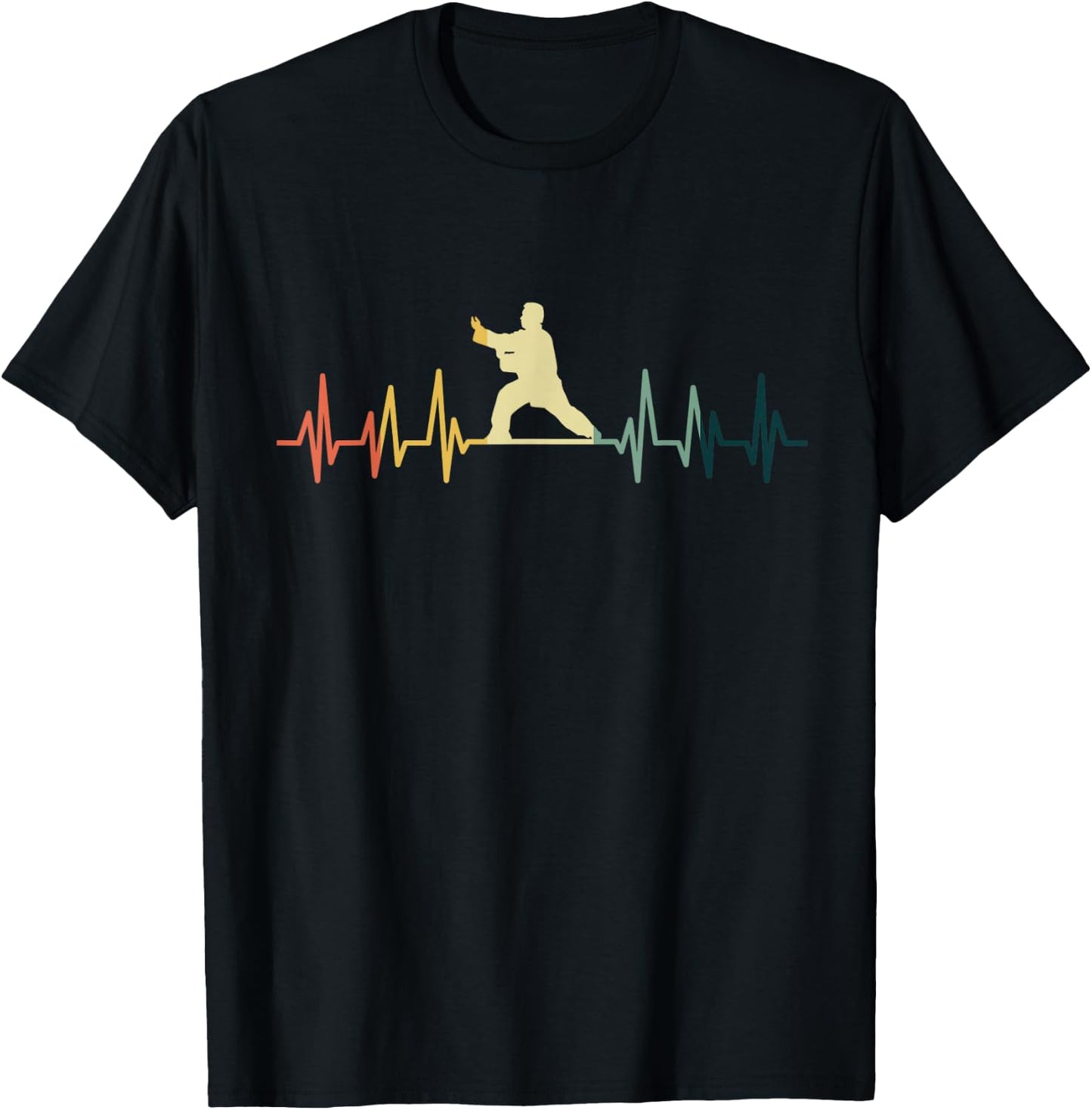 Heartbeat Tai Chi Qi Gong Meditation Martial Arts T-Shirt - T-Shirt | Black