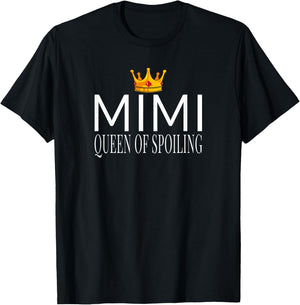Mimi Queen of Spoiling - Matching Grandparent T-Shirt - T-Shirt | Black