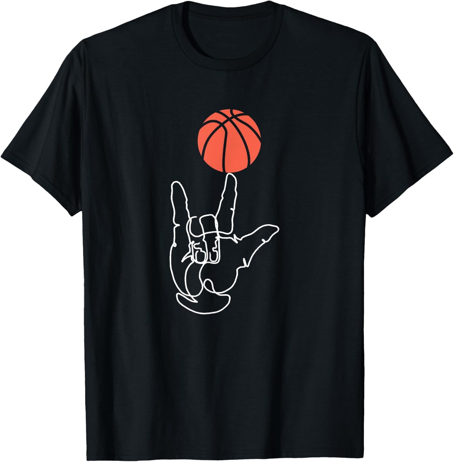 American Sign Language ASL Basketball T-Shirt - T-Shirt | Black