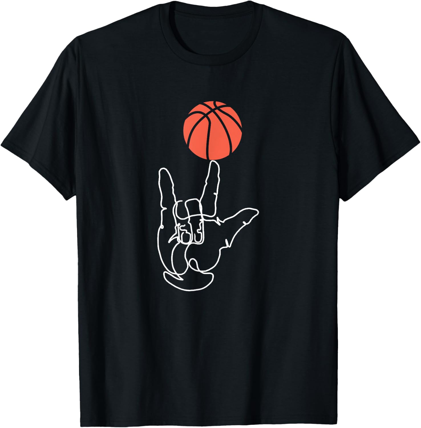 American Sign Language ASL Basketball T-Shirt - T-Shirt | Black